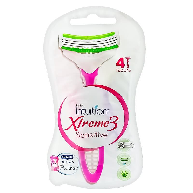 خودتراش شیک Schick مدل Intuition Xtreme 3 Sensitive بسته 4 عددی — تصویر ۵