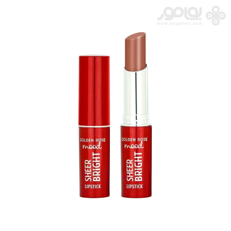 رژ لب جامد گلدن رز SHEER BRIGHT شماره 104 رنگ NUDE LATTE