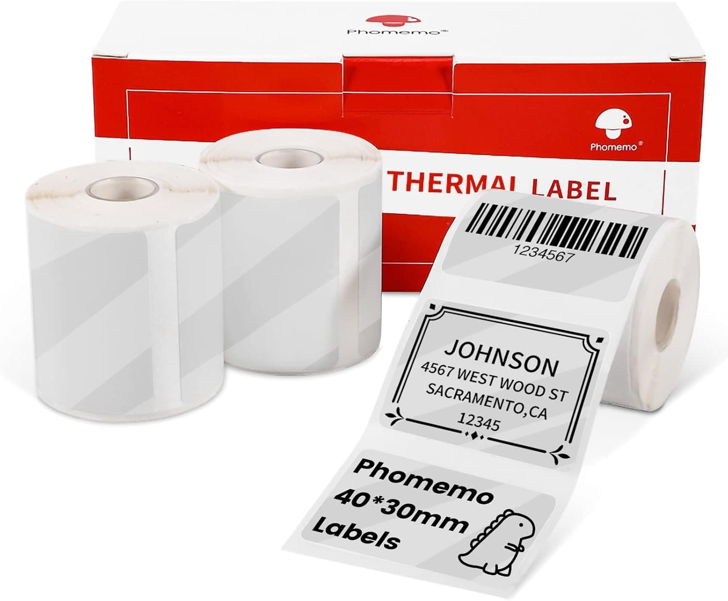 رول لیبل شفاف پرینتر حرارتی لیبل زن phomemo ابعاد 3 در4 سانتی متر