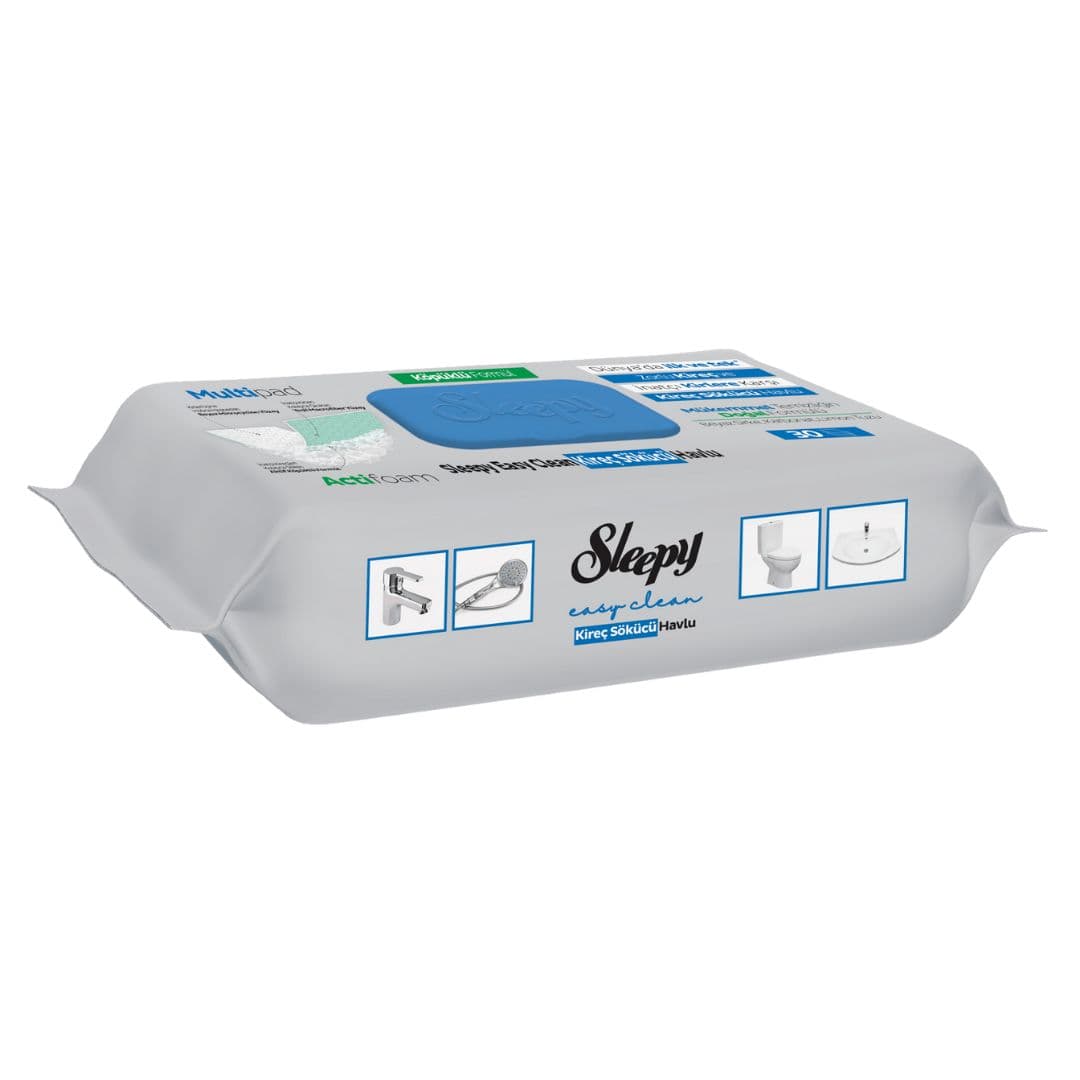 دستمال مرطوب پاک کننده سطوح اسلیپی Sleepy مدل Super Kirec Sokucu رسوب زدا بسته 30 عددی — تصویر ۲