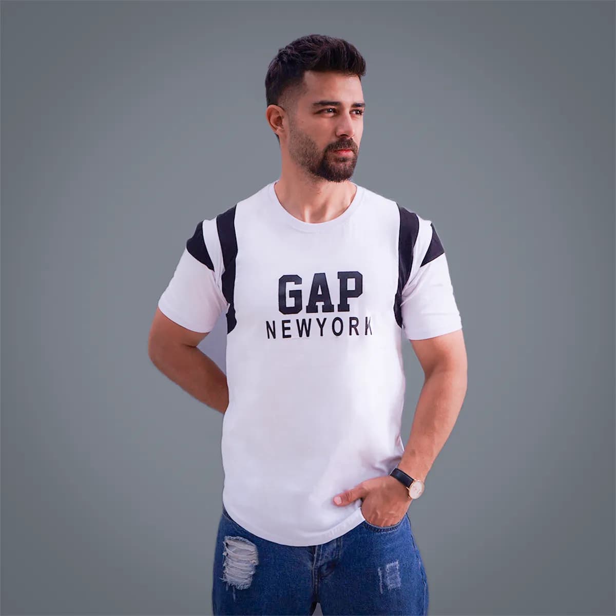 تیشرت مردانه سفید مدل GAP Newyork — تصویر ۲