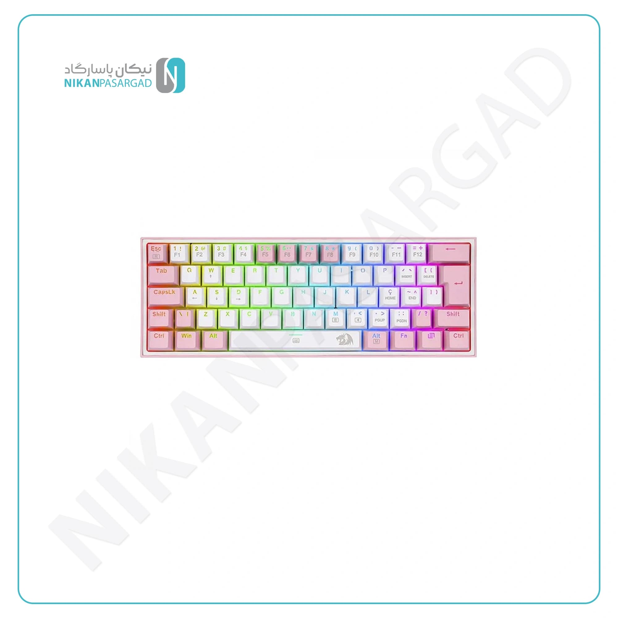کیبورد گیمینگ ردراگون Redragon K617 FIZZ PINK WHITE