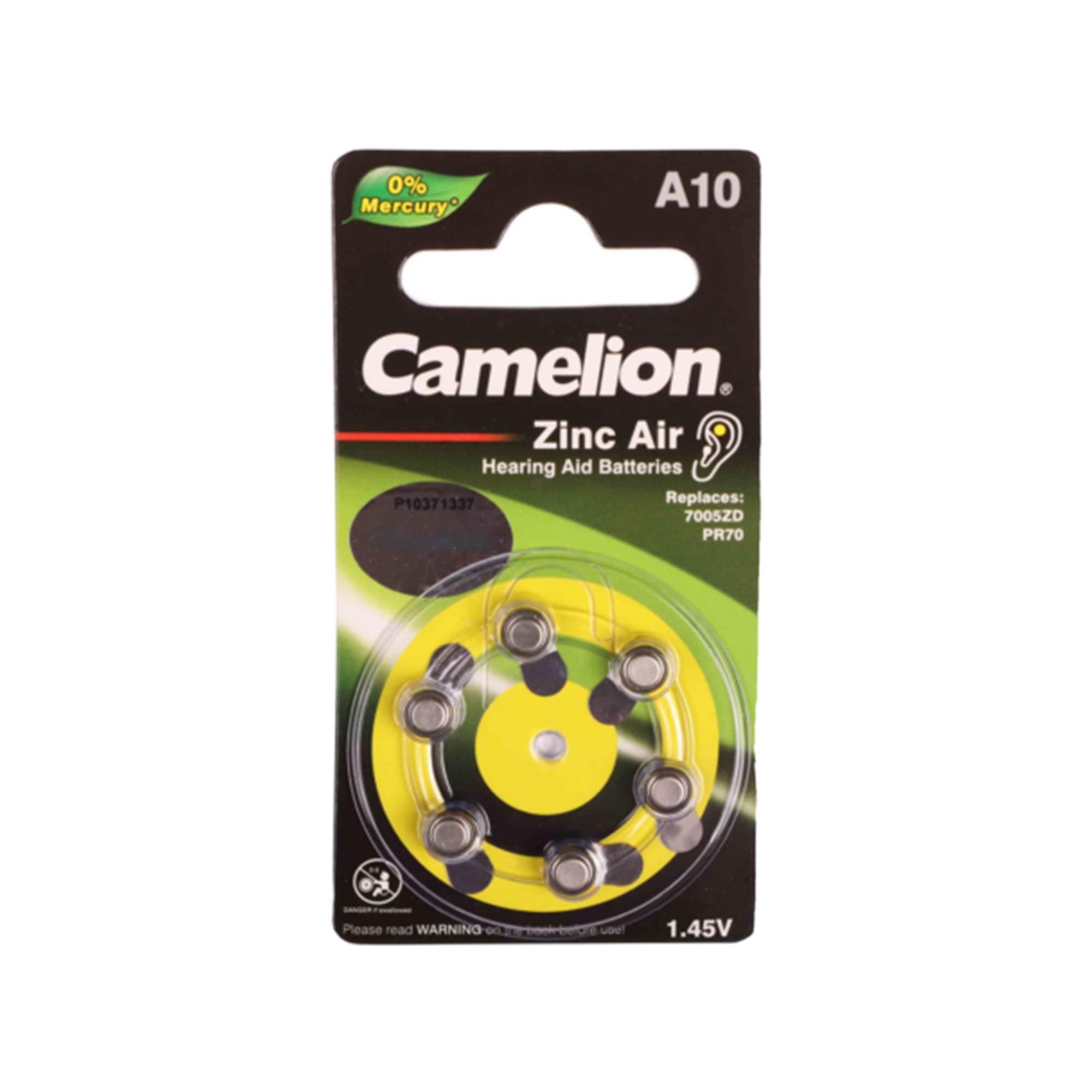 باتری سمعک کملیون Camelion مدل A10 بسته 6 عددی