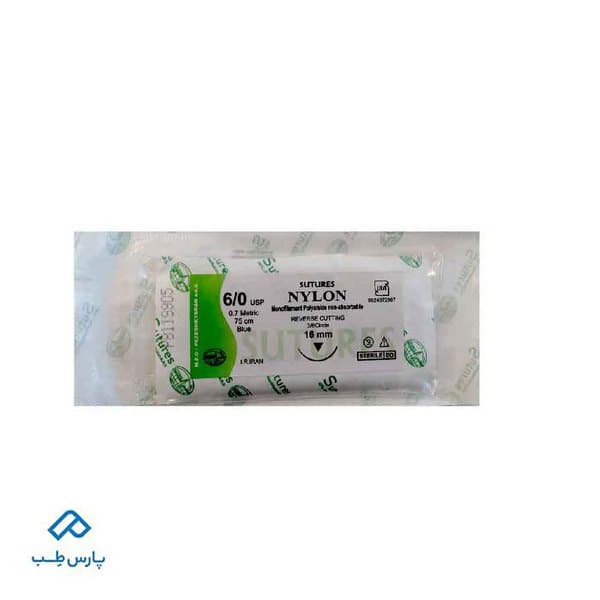 نخ بخیه نایلون 6/0 سوزن 16 میلی 3/8 کت پزشکیاران امین راه سلامت