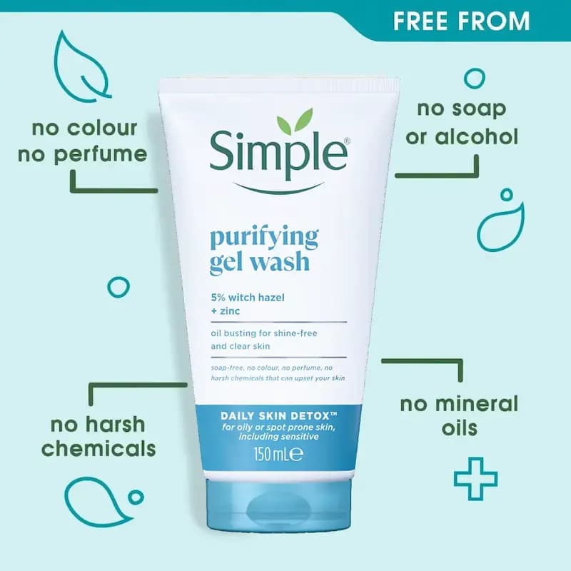 ژل شستشوی پوست چرب سیمپل Simple Purifying Gel Wash (صد در صد اصلی) — تصویر ۳