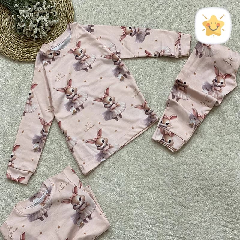 بلوز شلوار دخترانه چاپی خرگوش 2 تا 10 سال