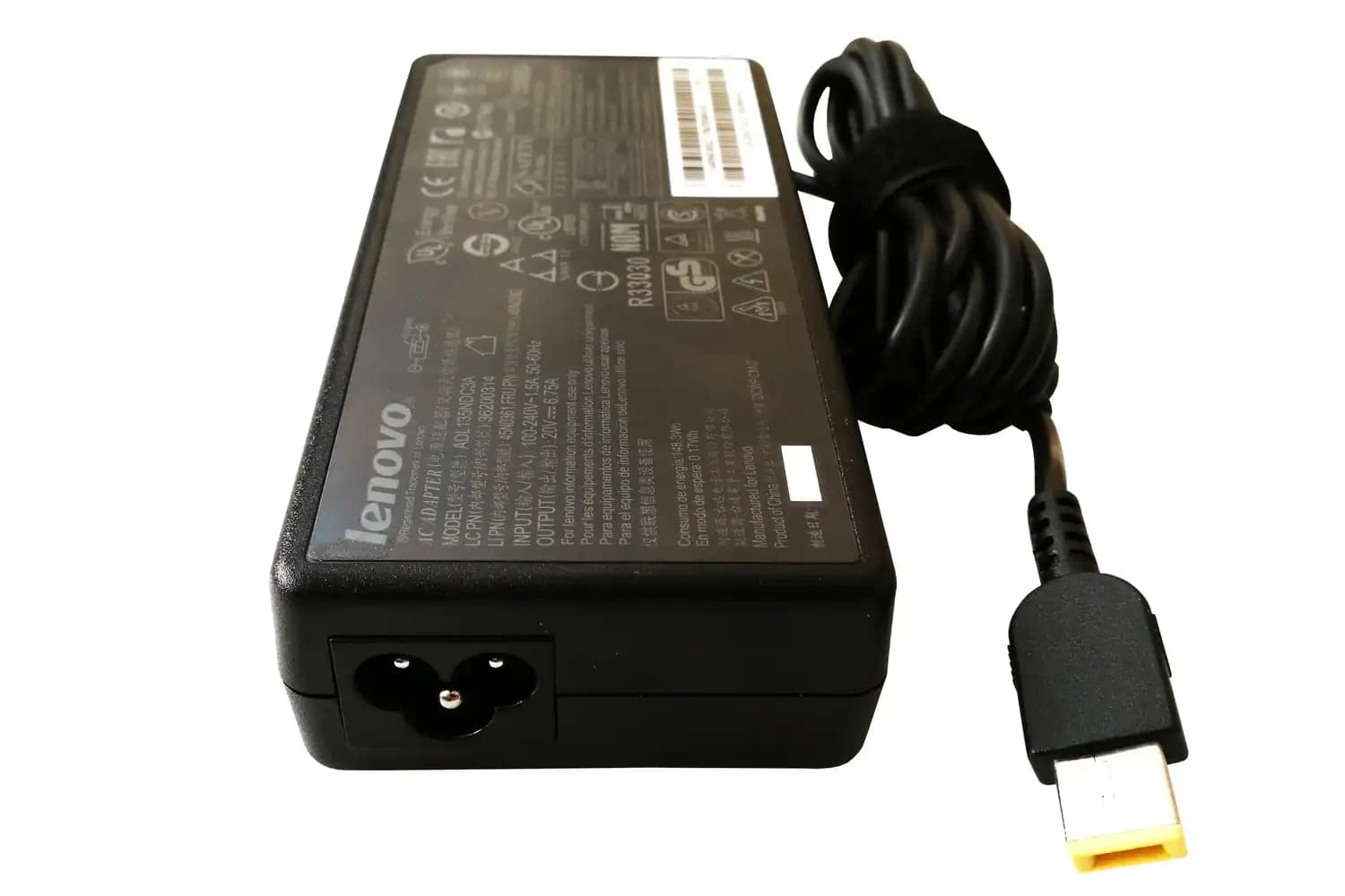 شارژر لپ تاپ Lenovo 135W 20V 6.75A سر فیش USB — تصویر ۳