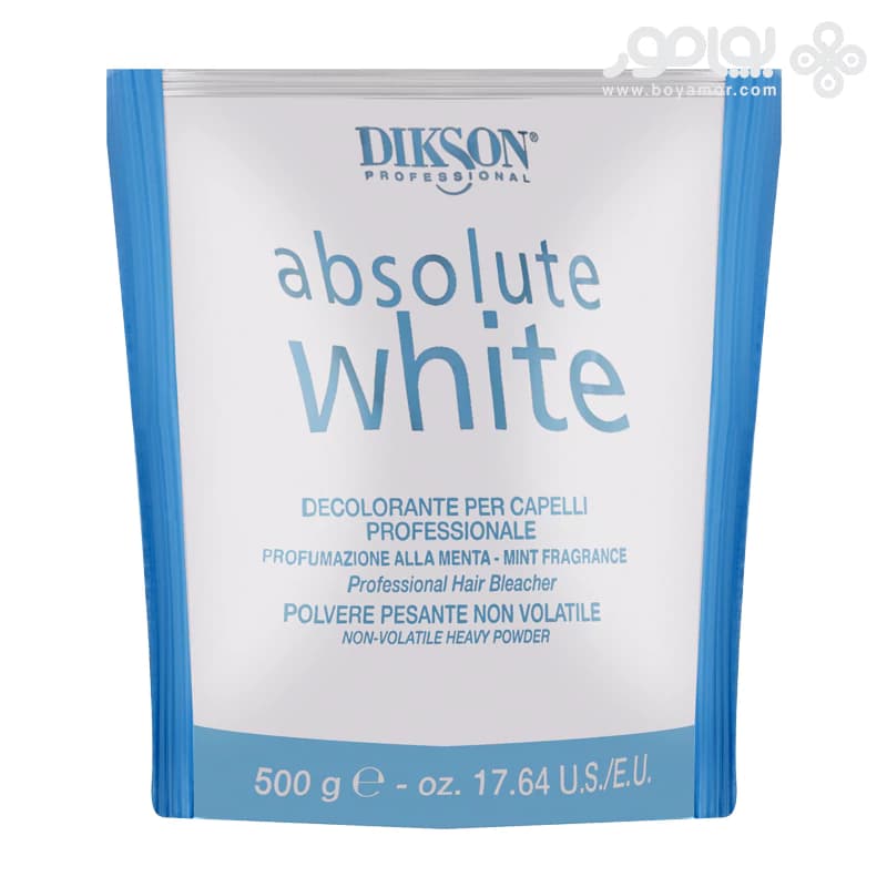 پودر دکلره پاکتی سفید دیکسون پایه 7 مدل ABSOLUTE WHITE وزن 500 گرم
