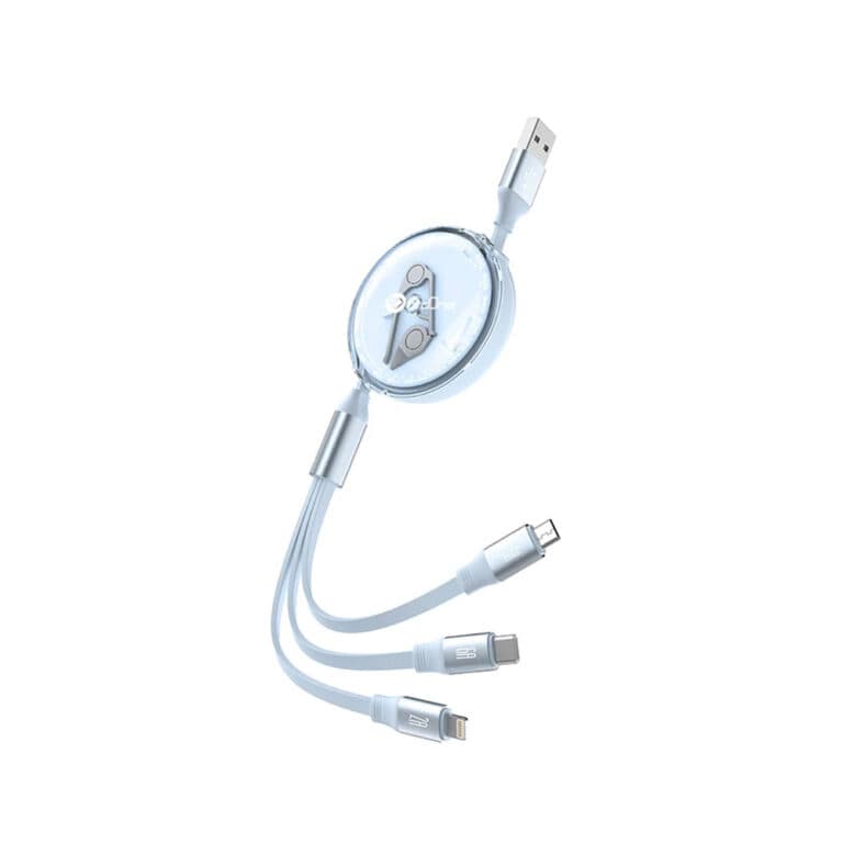 کابل شارژ و تبدیل USB سه در یک پرووان مدل PROONE PCC118R 1.1M آبی کد 43548 — تصویر ۳