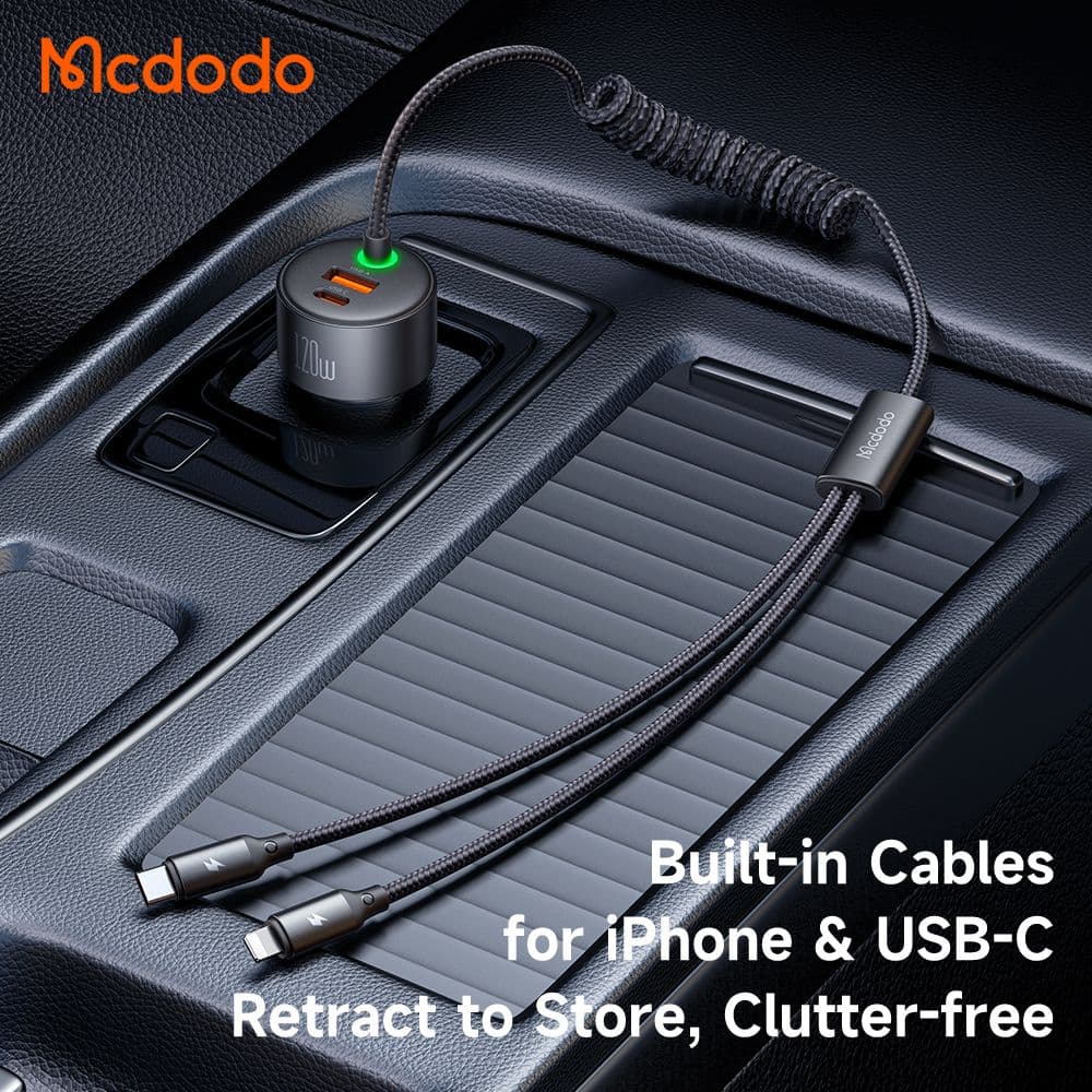 شارژر فندکی 2 پورت مدل Mcdodo CC-0370 120W کد 86791 — تصویر ۳