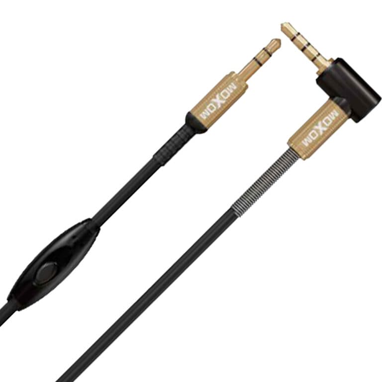 کابل صدا AUX میکروفن دار موکسوم مدل MOXOM 1M AUX-42M قرمز کد 84457 — تصویر ۲