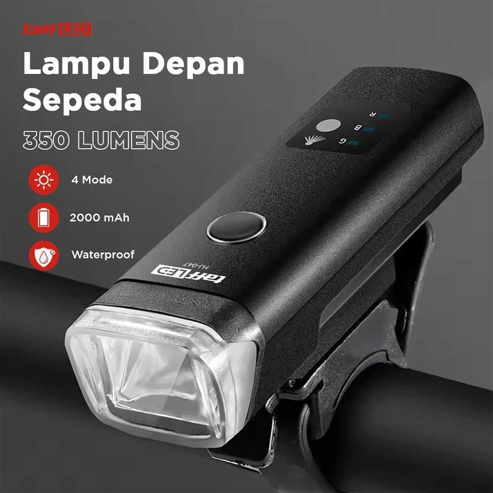 چراغ جلو شارژی 350 لومن دوچرخه BIKE LIGHT HJ-047