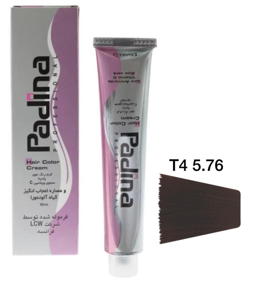 رنگ موی تنباکویی تیره پادینا شماره T4 5.76 حجم 100 میلی لیتر