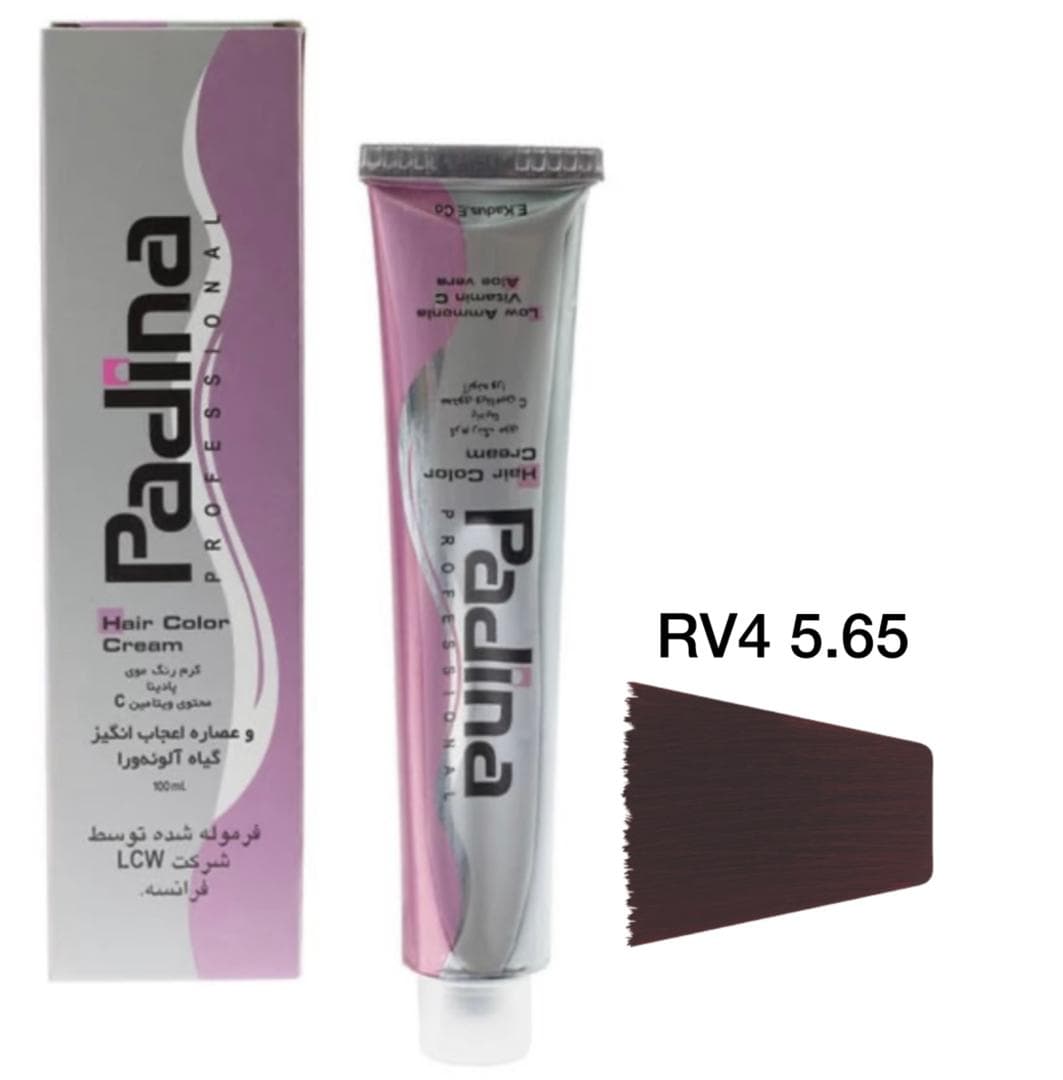 رنگ موی انگوری تیره پادینا شماره RV4 5.65 حجم 100 میلی لیتر