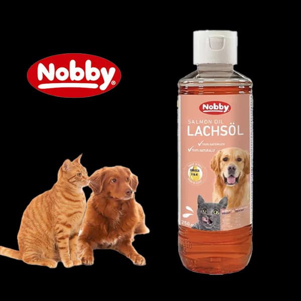 روغن ماهی سالمون سگ و گربه نوبی Nobby Salmon Oil Lachsol حجم 250 میلی‌لیتر — تصویر ۲