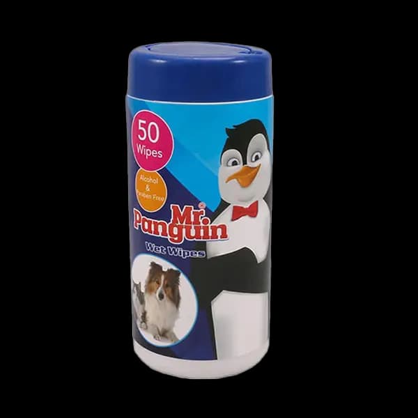 دستمال مرطوب سگ و گربه برند مستر پنگوئن مدل Wet Wipe بسته 50 عددی