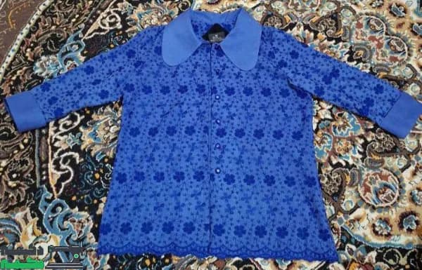 پارچه وال آبی گل ریز — تصویر ۵