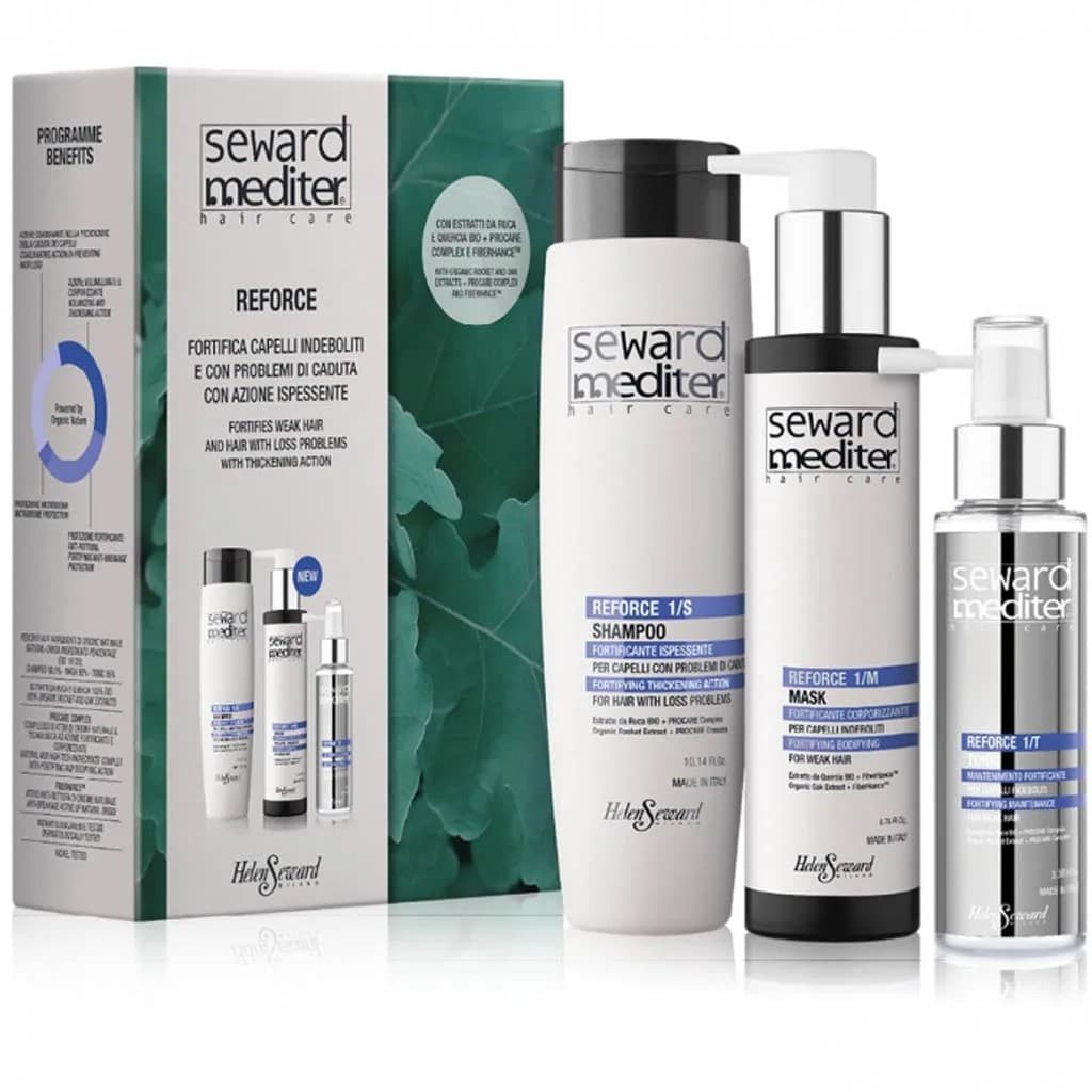 پک تقویت کننده و ضد ریزش هلن سوارد | شامپو_ماسک_تونیک Helen Seward Seward Mediter Reforce Fortifying Kit Shampoo + Mask + Tonic