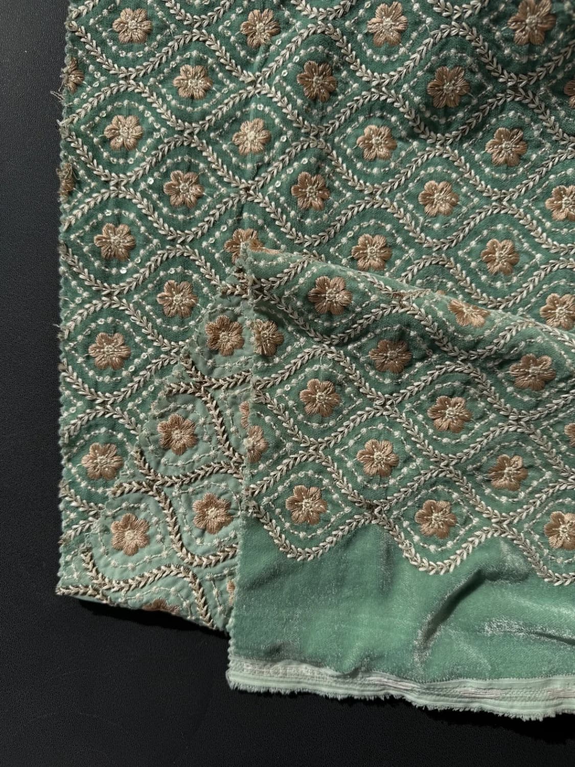 پارچه مخمل سبز نسکافه ای — تصویر ۶