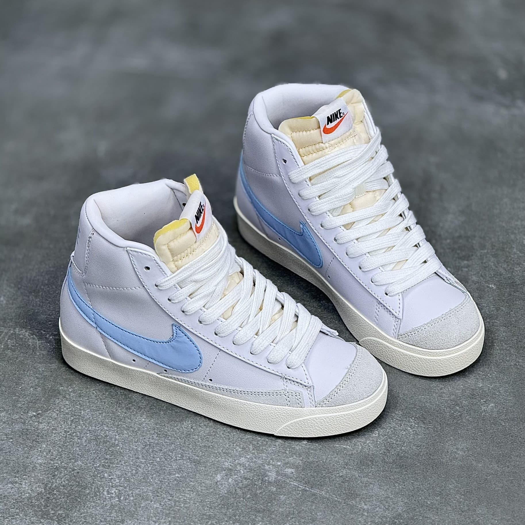 کفش نایک بلیزر ساقدار سفید آبی Nike Blazer Mid White Blue — تصویر ۳
