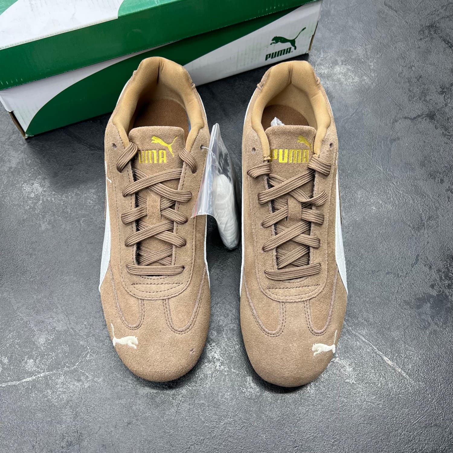 کفش پوما اسپید کت قهوه ای سفید Puma Speedcat Brown White — تصویر ۳