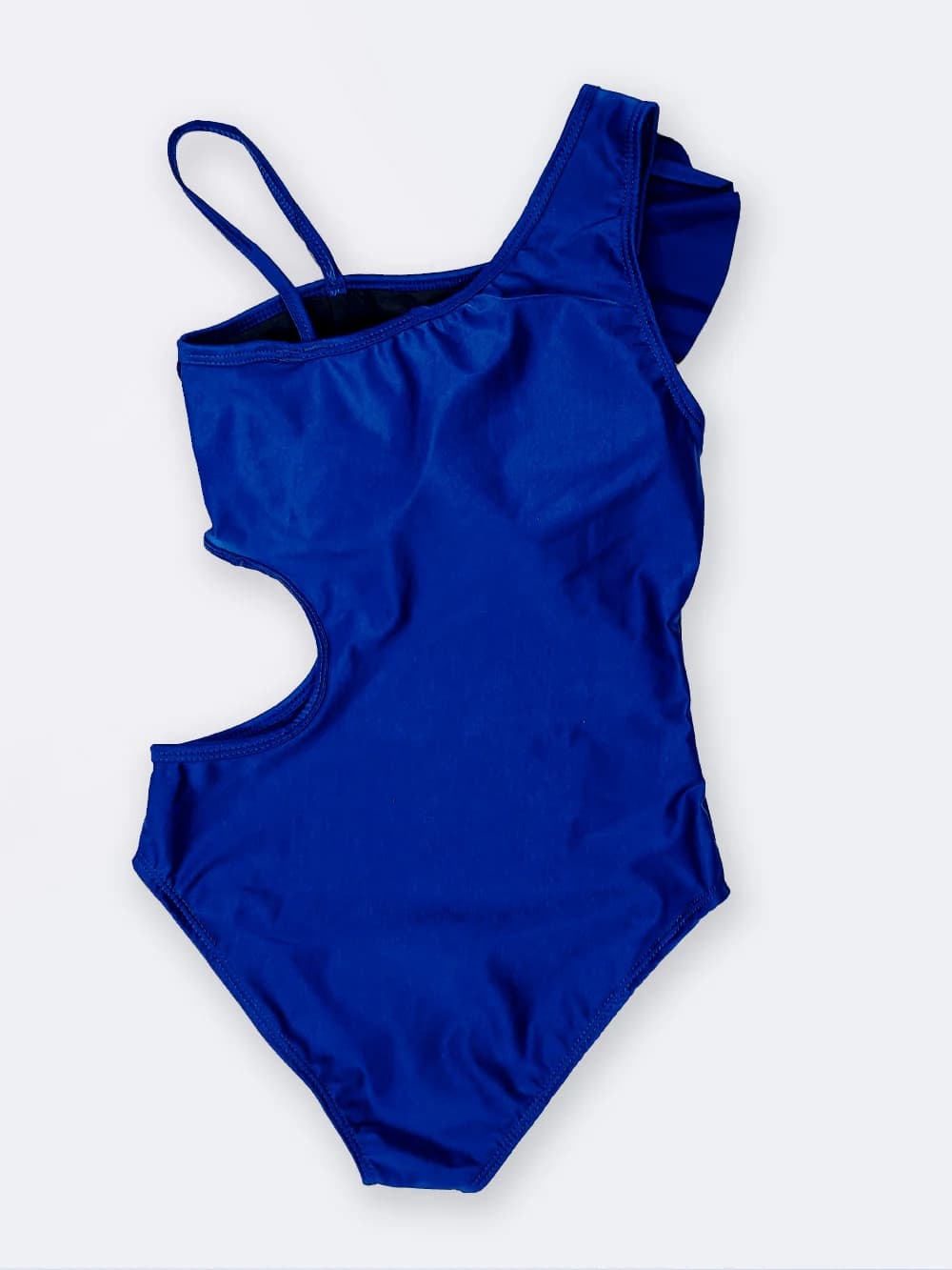 مایو فانتزی زنانه بصورت یقه چین دار رومی آبی رنگ برند اسپیدو ( Speedo ) کاپدار — تصویر ۲