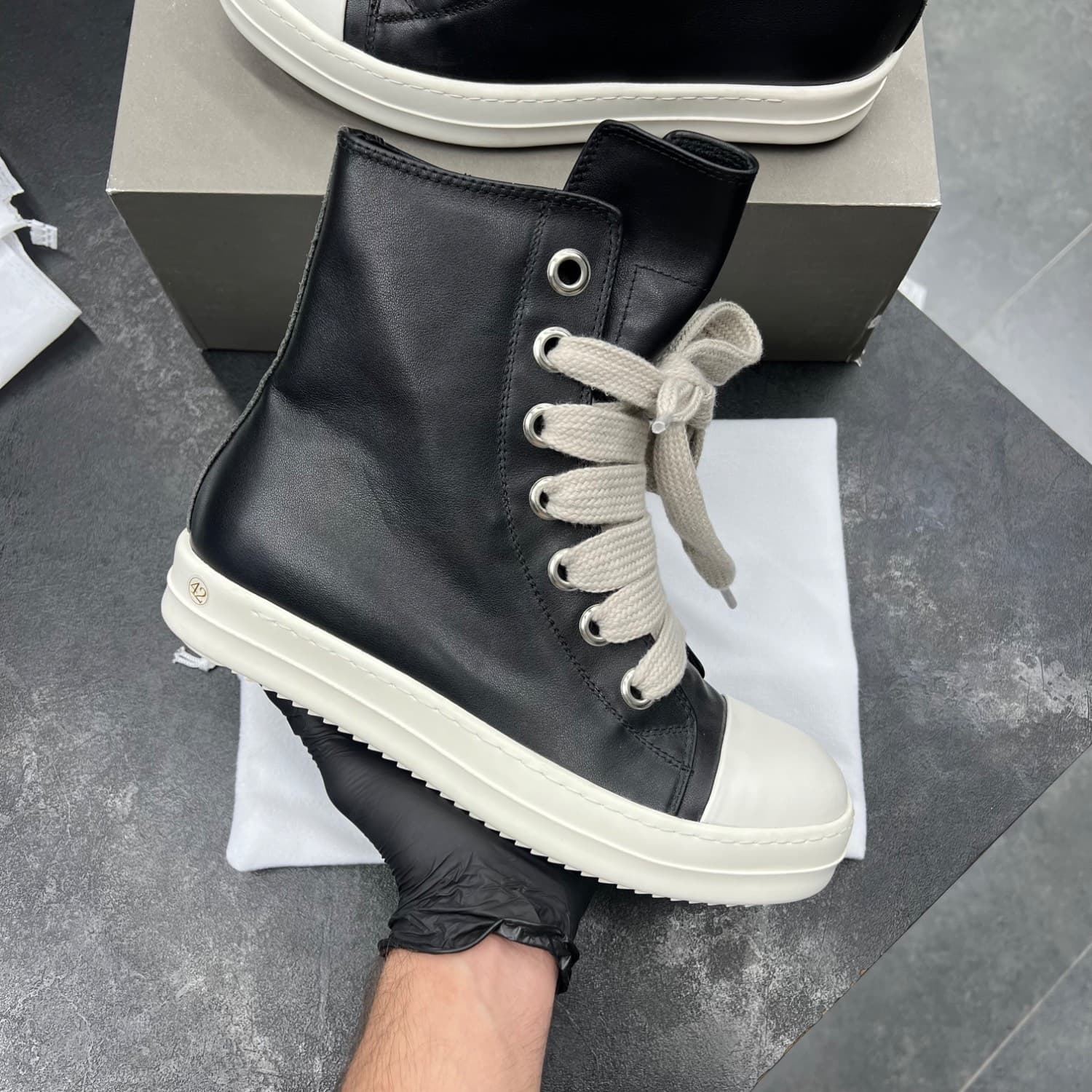 کفش ریک اونز جامبولیس ساقدار Rick Owens Jumbo Laces High — تصویر ۳