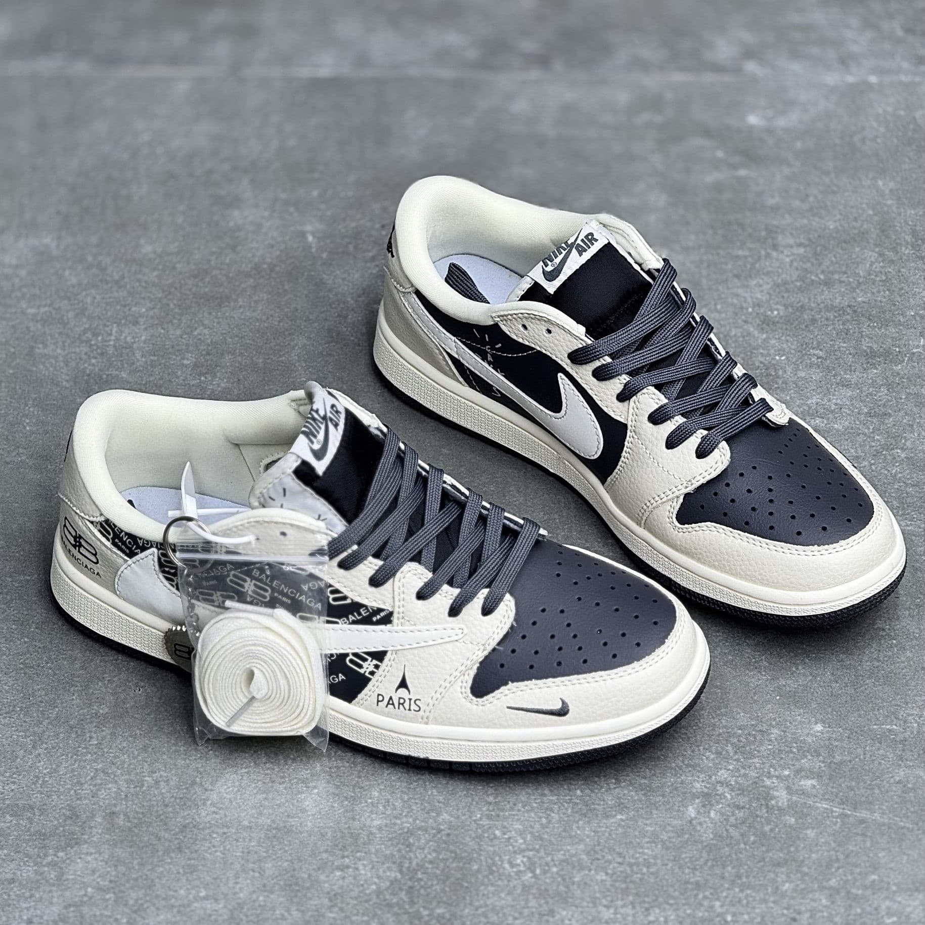 کفش نایک ایر جردن وان لو تراویس اسکات بالنسیاگا Nike Air Jordan 1 Low Travis Scott Balenciaga — تصویر ۳