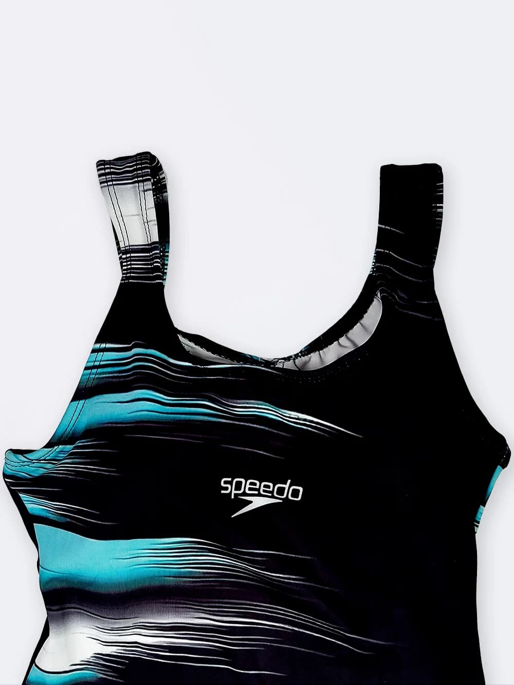 مایو پشت قهرمانی اسلیپ زنانه مشکی طرح دار اسپیدو ( Speedo ) برای استخر — تصویر ۴