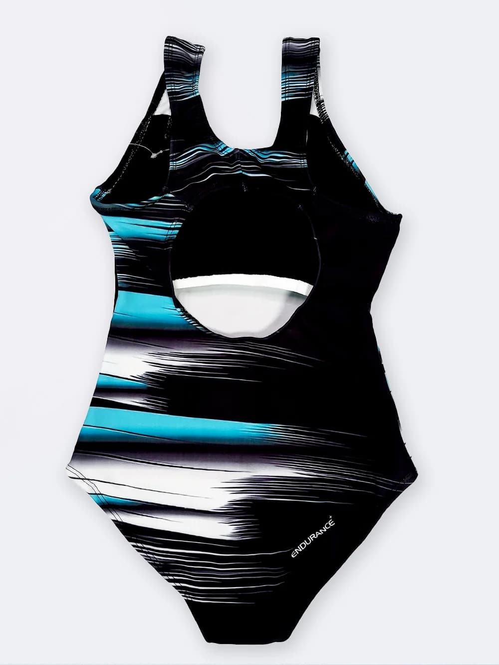 مایو پشت قهرمانی اسلیپ زنانه مشکی طرح دار اسپیدو ( Speedo ) برای استخر — تصویر ۲