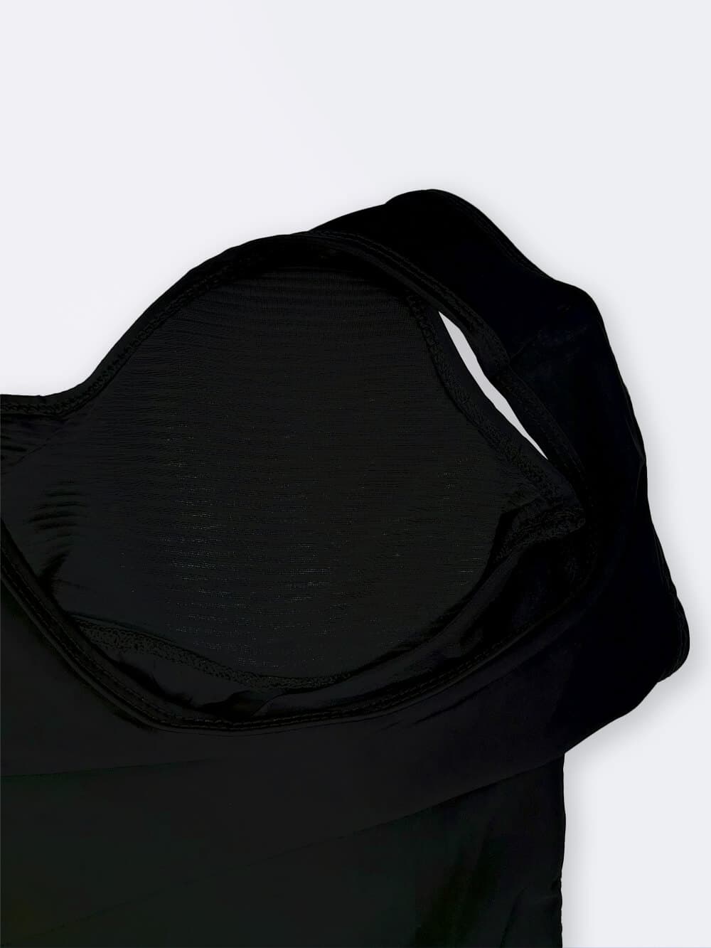 مایو دامنی جدید زنانه بغل توری مشکی رنگ و کاپدار رنگو ( Rango ) با ست کلاه شنا پارچه ای — تصویر ۶