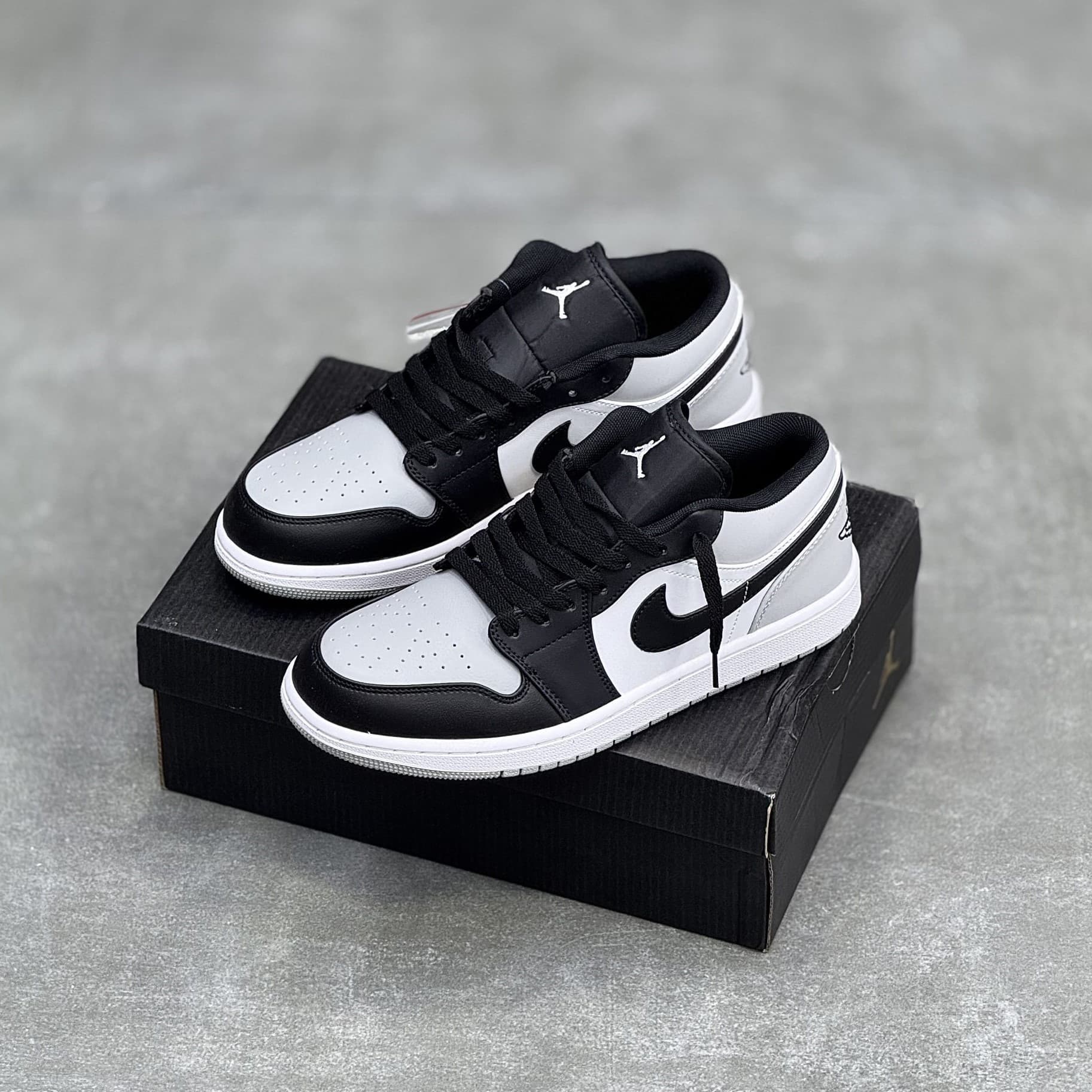 کفش نایک ایر جردن وان لو مشکی طوسی شادوو Nike Air Jordan 1 Low Shadow