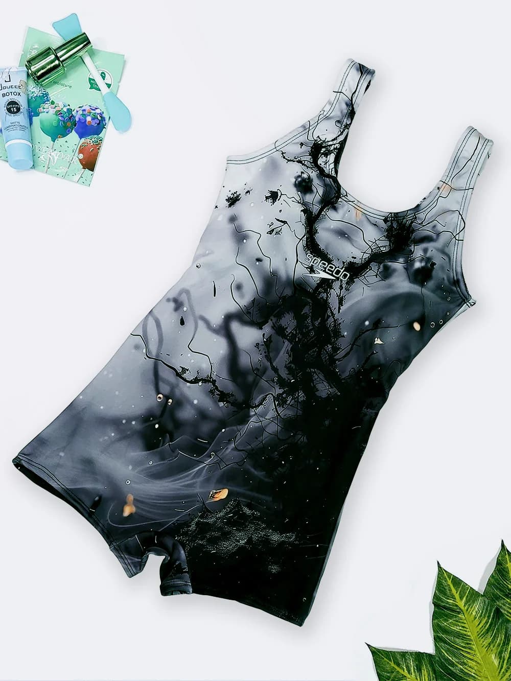 مایو پادار زنانه شیک و خاص نیمه پوشیده ضد کلر برای استخر اسپیدو ( Speedo ) با کاپ — تصویر ۲