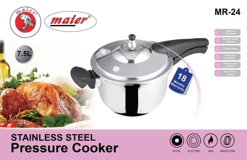 زودپز مایر مدل MR24 ظرفیت ۷.۵ لیتر روگازی با بدنه استیل ضد زنگ — تصویر ۲