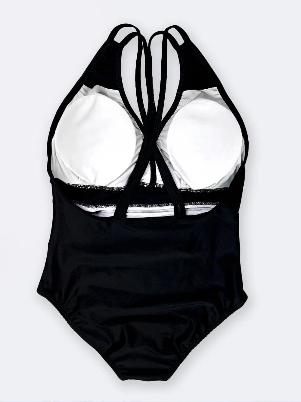 مایو زنانه اسلیپ خاص کمر شیشه ای راه راه مشکی رنگ اسپیدو ( Speedo ) کاپ دار — تصویر ۲
