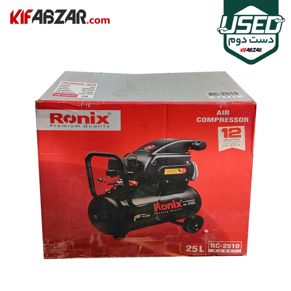 کمپرسور باد 25 لیتری رونیکس مدل RC-2510 دست دوم — تصویر ۴