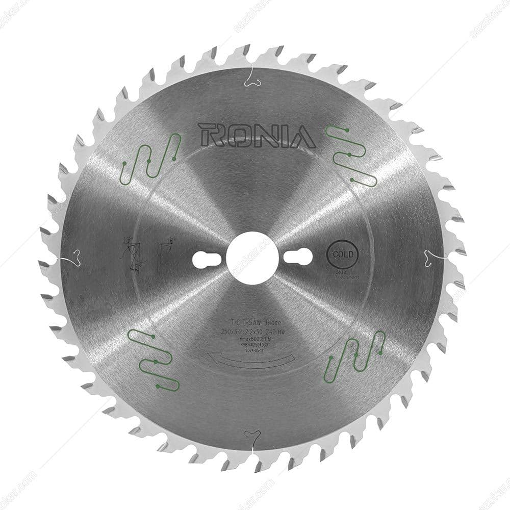 تیغ اره الماسه چوب بر قطر 25 سانتی متر 40 دندانه با شفت 30 ضخامت 3.2 رونیا مدل RSB-IW2504030T