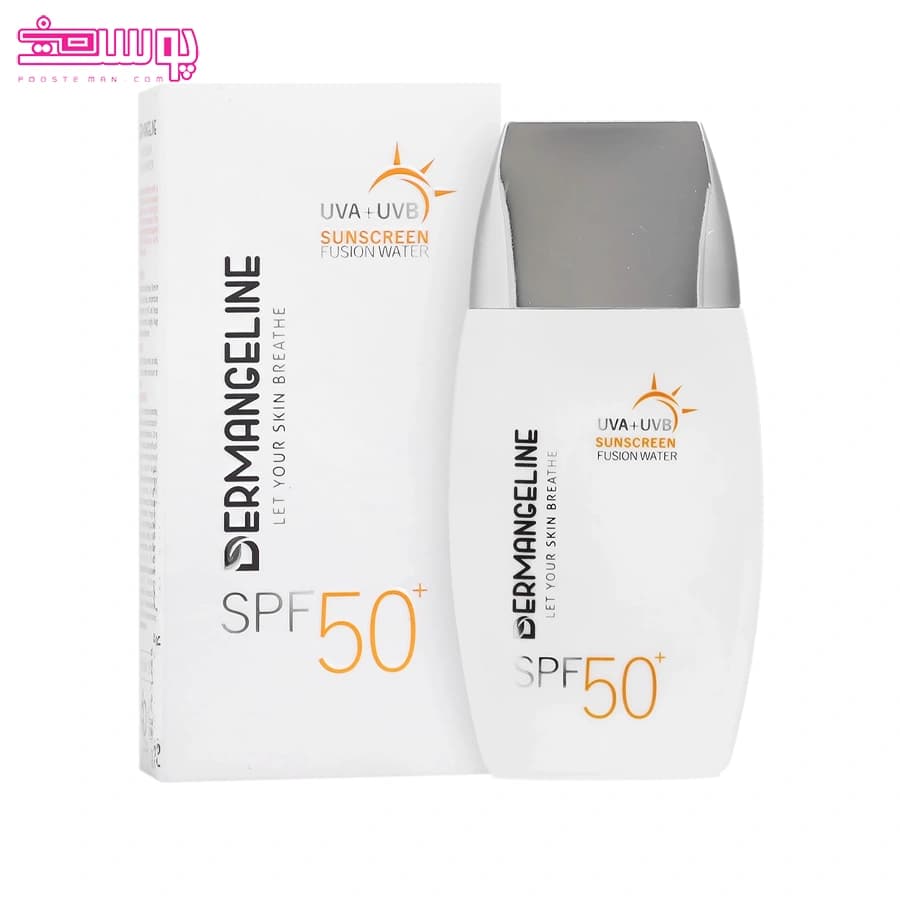کرم ضد آفتاب فیوژن واتر انواع پوست درم انجلین SPF50 حجم 50ml — تصویر ۲