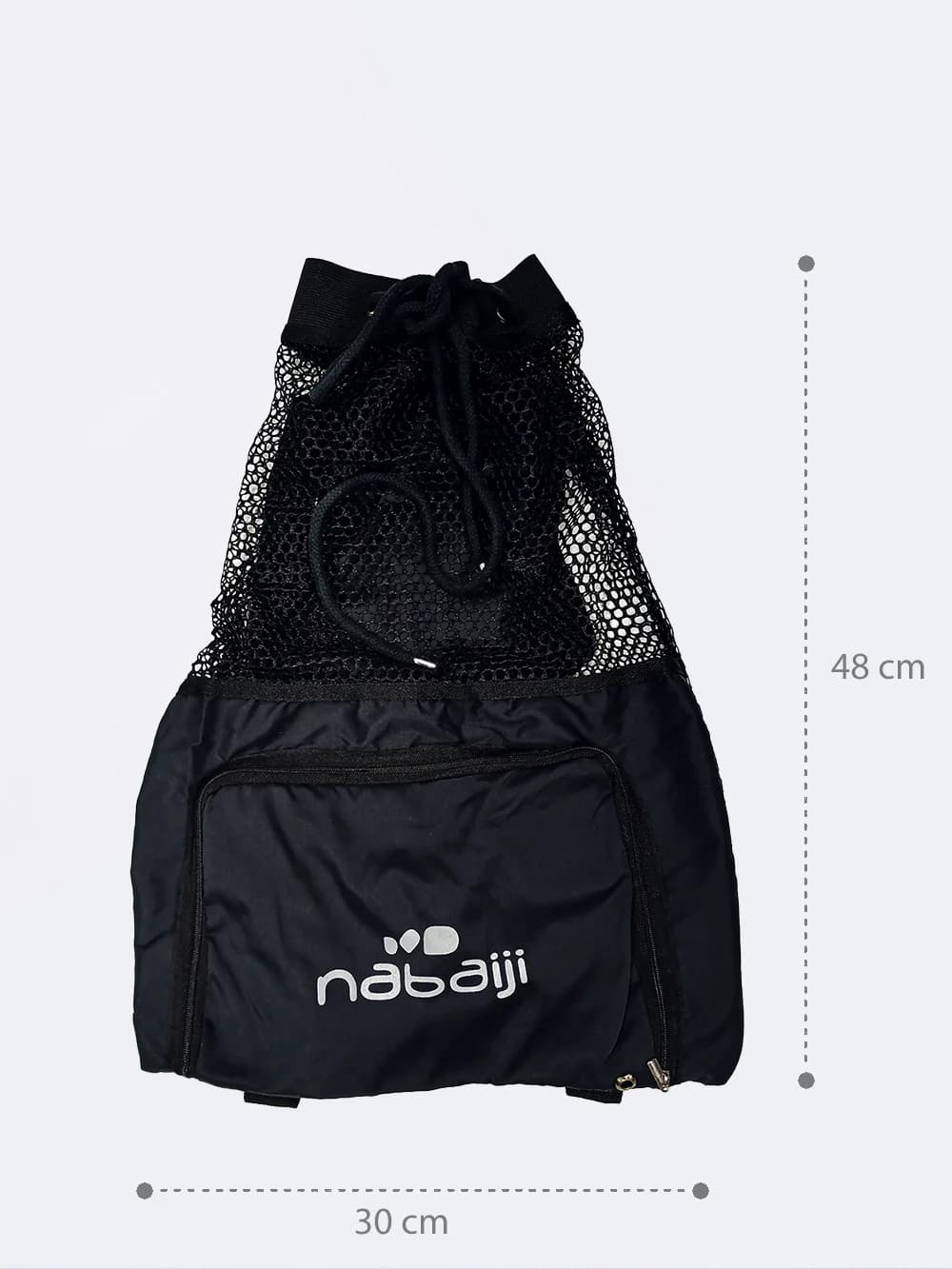 مش بگ ( mesh bag ) توری سرمه ای رنگ برای وسایل استخر ، ساحل و دریا برای خشک شدن سریع لوازم شنا نابایجی ( Nabaiji ) — تصویر ۳