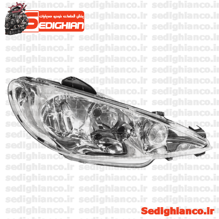 چراغ جلو راست 206 بدون موتور(بدون ضمانت)/ مدرن