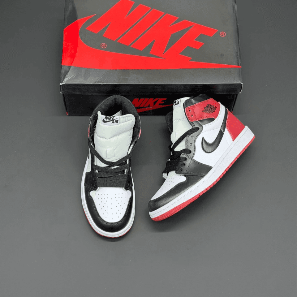 کفش نایک ایر جردن وان ساقدار رترو مشکی قرمز Nike Air Jordan 1 Retro High Black Red — تصویر ۲