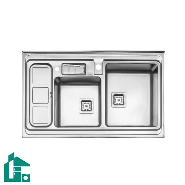 سینک دو لگنه باکسی استیل البرز 853 روکار استیل