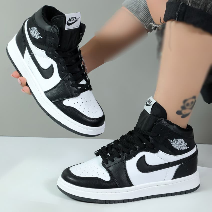 کتونی ساقدار زنانه مدل جردن ایر وان jordan air plus رنگ مشکی سفید پلاس کد 054469