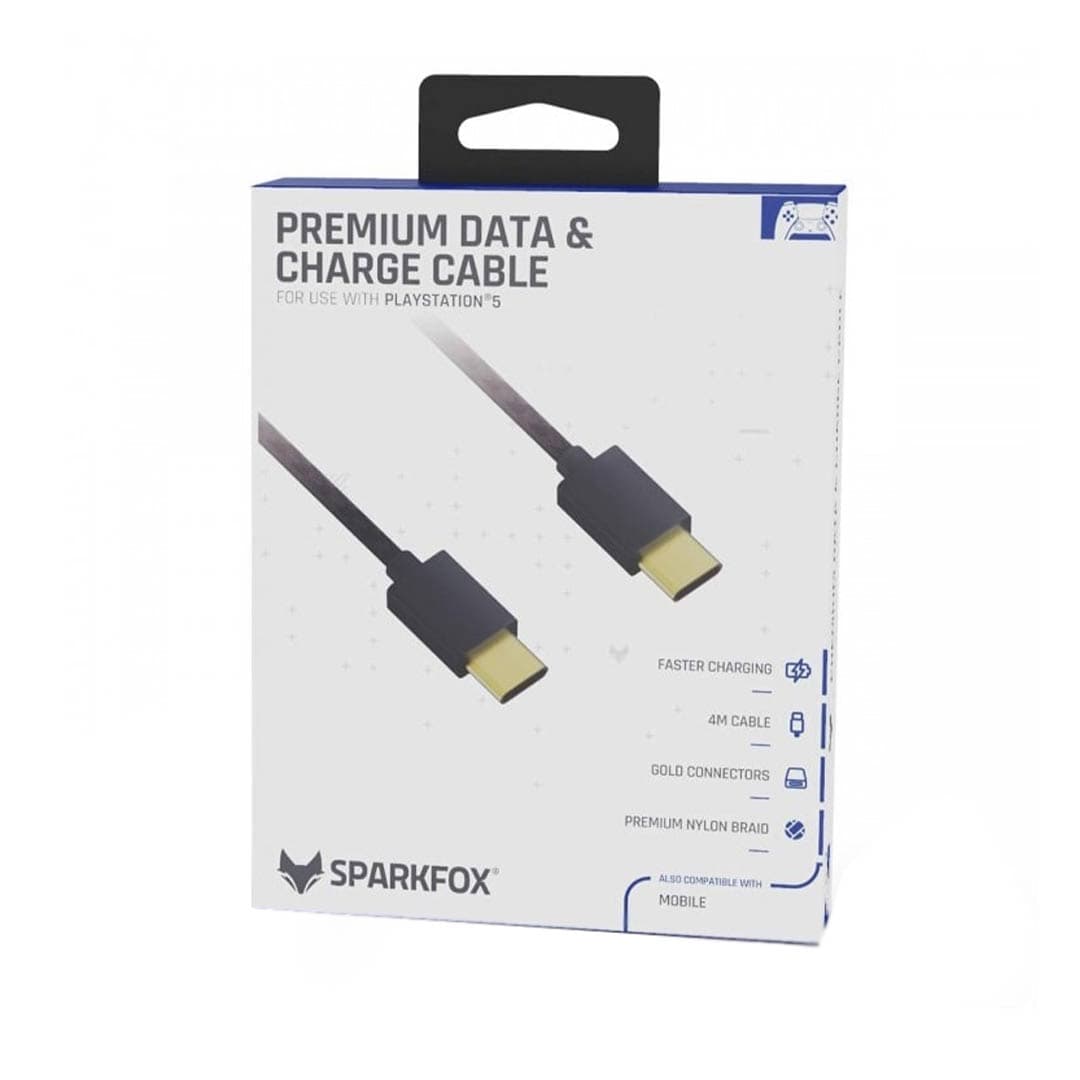 کابل شارژ و دیتا دو سر تایپ سی SparkFox W20P501 مناسب دسته PS5 طول 4 متر — تصویر ۳