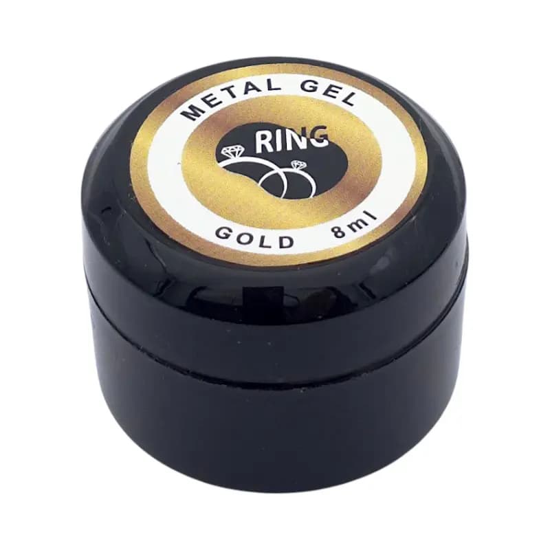 متال ژل طراحی ناخن رینگ RING | رنگ Gold (طلایی) | حجم 8 میل
