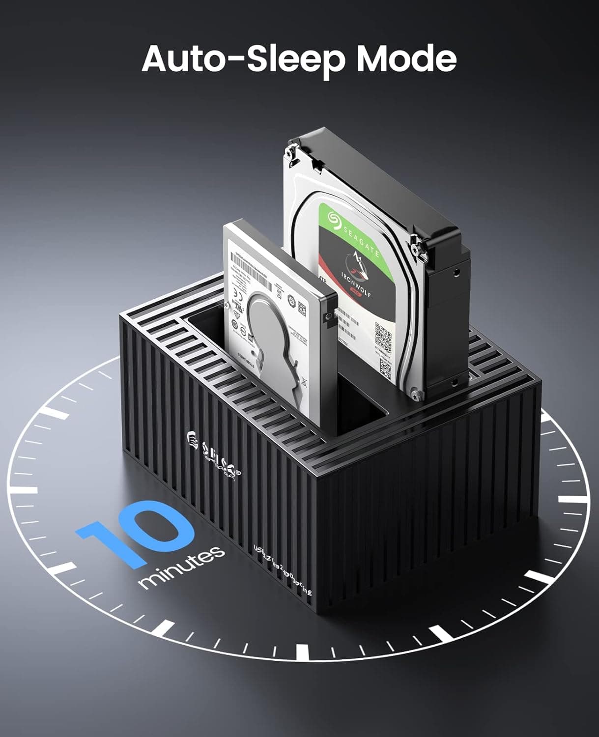 داک هارد اوریکو مدل Orico 9628C3-C 2.5″/3.5″ SATA HDD/SSD Dual-bay Dock with Offline Clone Function — تصویر ۵