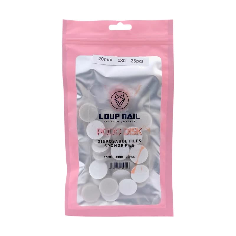 یدک دیسک بافری پدیکور لوپ نیل Loup Nail | سایز 20میل | گرید 180 | 25عددی