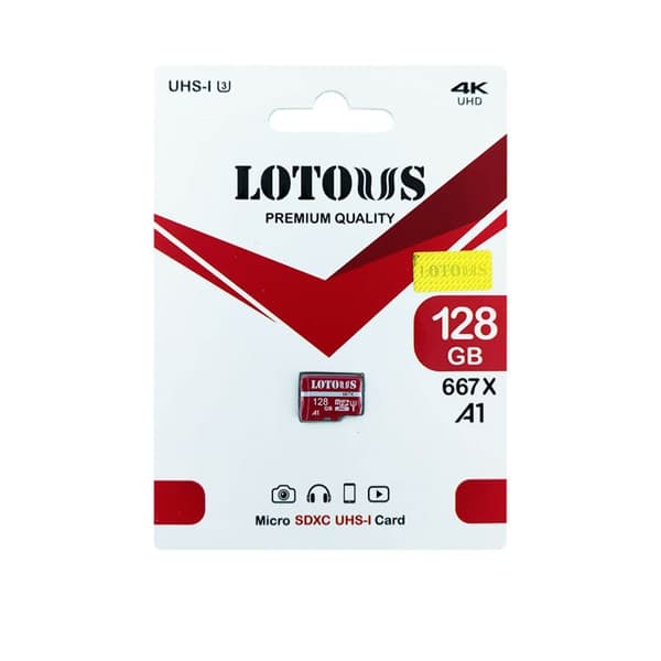 رم میکرو 128G لوتوس LOTOUS مدلMicro SDXC 667X U3 A1 کلاس 10