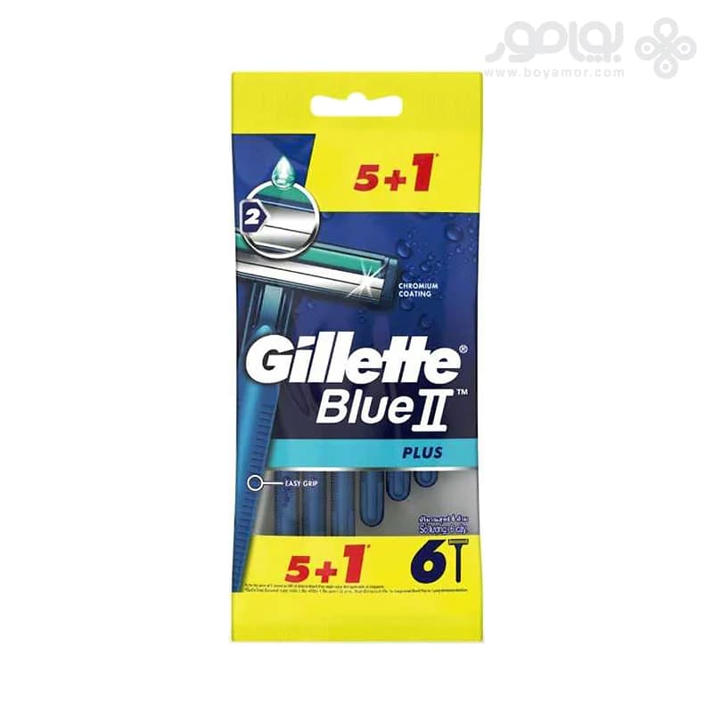 تیغ اصلاح ژیلت مدل Blue 2 plus بسته 6 عددی