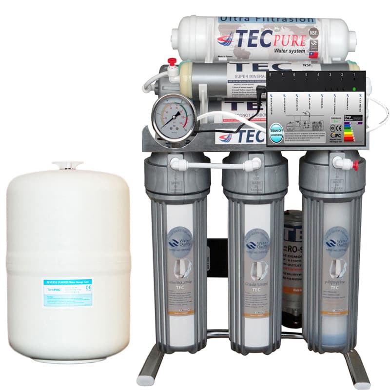 دستگاه تصفیه آب خانگی ۸ مرحله ای هوشمند تک با روش اسمز معکوس مدل CHROME2019 AFT7350